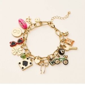 Gold Charm Bracelet with Colorful Accents
